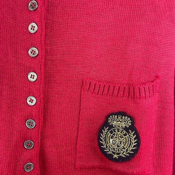 CHAUS wool blend collegiate red sweater. So bright and festive - Picture 4 of 4